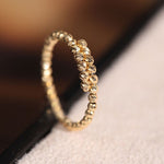18K Laser Gold Ball Ring, 18k Yellow Gold Stacking Ring, Valentine's Day Gift Idea for Her Etsy