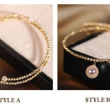 AAA+ Akoya Pearl 18K Gold Ball Stackable Bracelet Etsy