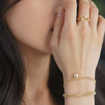 AAA+ Akoya Pearl 18K Gold Ball Stackable Bracelet Etsy