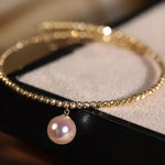 AAA+ Akoya Pearl 18K Gold Ball Stackable Bracelet Etsy