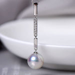 Natural Pearl Diamond 18K White Gold Tube Earrings - Valentines Day Etsy