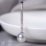 Natural Pearl Diamond 18K White Gold Tube Earrings - Valentines Day Etsy