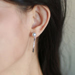 Natural Pearl Diamond 18K White Gold Tube Earrings - Valentines Day Etsy