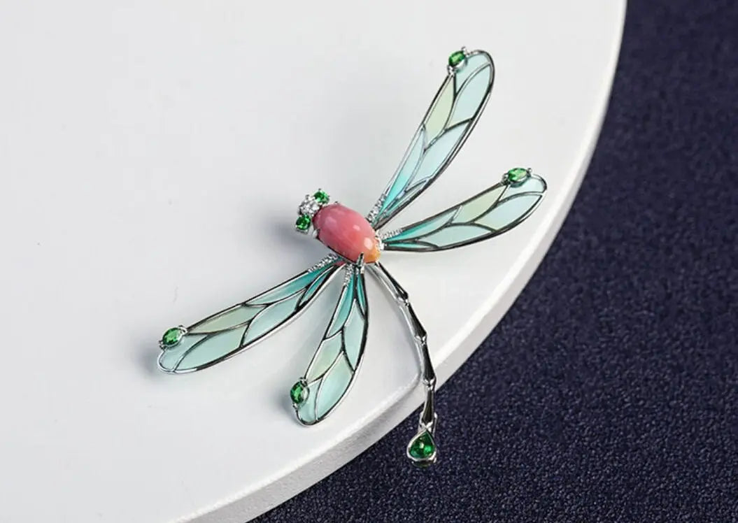 Dragonfly 2.26Ct Queen Conch Pearl Brooch (Customize), 18K White Gold Brooch, Conch Pearl, Insect Inspire Jewelry, Pink Pearl Brooch Etsy