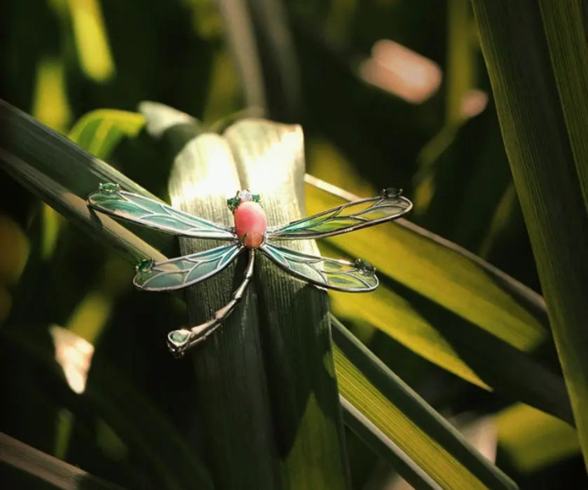 Dragonfly 2.26Ct Queen Conch Pearl Brooch (Customize), 18K White Gold Brooch, Conch Pearl, Insect Inspire Jewelry, Pink Pearl Brooch Etsy