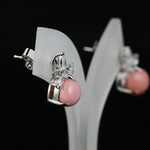 5.83Carat Queen Conch Pearl & White Diamond Earrings 18K White Gold Cluster Earrings, Pearls Strombus Gigas Etsy