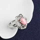 3.37Ct Queen Conch Pearl Necklace, 18k Solid White Gold Two Way Jewelry, Engagement Necklace, Sakura Flower Ring Necklace - LaCorserArtJewelry