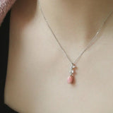 Queen Conch Pearl Necklace - 1.74ct with White Diamonds in 18K White Gold Etsy