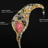 Alocasia 18K Brooch with 2.49Ct Queen Conch Pearl, 18k Solid Yellow Gold Brooch, Natural Queen Conch Pearl, White Sappihre Gold Brooch Etsy