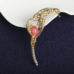 Alocasia 18K Brooch with 2.49Ct Queen Conch Pearl, 18k Solid Yellow Gold Brooch, Natural Queen Conch Pearl, White Sappihre Gold Brooch Etsy