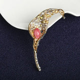 Alocasia 18K Brooch with 2.49Ct Queen Conch Pearl, 18k Solid Yellow Gold Brooch, Natural Queen Conch Pearl, White Sappihre Gold Brooch Etsy