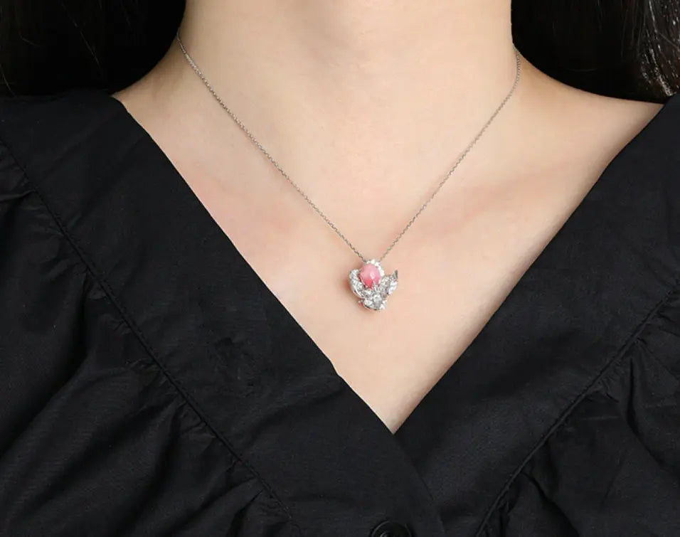 18K Gold Floral Necklace  Queen Conch Pearl Ring with Diamonds - Engagement Jewelry Etsy