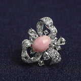 Bowknot 3.32Ct Queen Conch Pearl 18K Gold Ring & White Diamond, 18k Solid White Gold Statement Ring, Two Way Jewelry Etsy