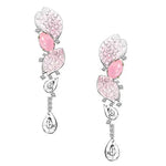 2.33Ct Queen Conch Pearl Earrings & Diamond 18K Flower Earrings 18K Solid White Gold Flower Earrings, Strombus Gigas, Flamed Pink Pearl Etsy