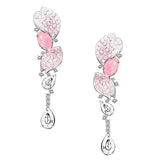 2.33Ct Queen Conch Pearl Earrings & Diamond 18K Flower Earrings 18K Solid White Gold Flower Earrings, Strombus Gigas, Flamed Pink Pearl Etsy