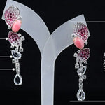 2.33Ct Queen Conch Pearl Earrings & Diamond 18K Flower Earrings 18K Solid White Gold Flower Earrings, Strombus Gigas, Flamed Pink Pearl Etsy