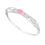 2.2Ct Queen Conch Pearl Bangle & Diamond, Spinel 18K Bangle, 18K Solid White Gold Bangle , Strombus Gigas, Flamed Pink Pearl Etsy