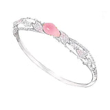 2.2Ct Queen Conch Pearl Bangle & Diamond, Spinel 18K Bangle, 18K Solid White Gold Bangle , Strombus Gigas, Flamed Pink Pearl Etsy