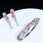 2.2Ct Queen Conch Pearl Bangle & Diamond, Spinel 18K Bangle, 18K Solid White Gold Bangle , Strombus Gigas, Flamed Pink Pearl Etsy