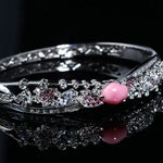 2.2Ct Queen Conch Pearl Bangle & Diamond, Spinel 18K Bangle, 18K Solid White Gold Bangle , Strombus Gigas, Flamed Pink Pearl Etsy
