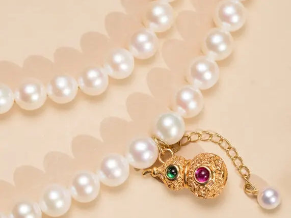 AAA Luster Pearl Gourd Choker - 18K Gold Pearl Strand Etsy