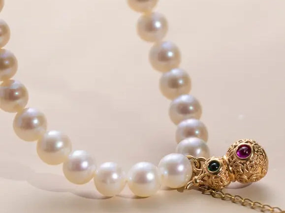 AAA Luster Pearl Gourd Choker - 18K Gold Pearl Strand Etsy