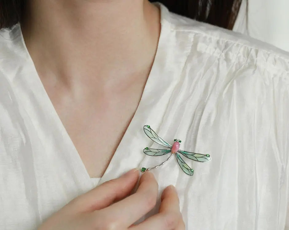 Dragonfly 2.26Ct Queen Conch Pearl Brooch (Customize), 18K White Gold Brooch, Conch Pearl, Insect Inspire Jewelry, Pink Pearl Brooch Etsy