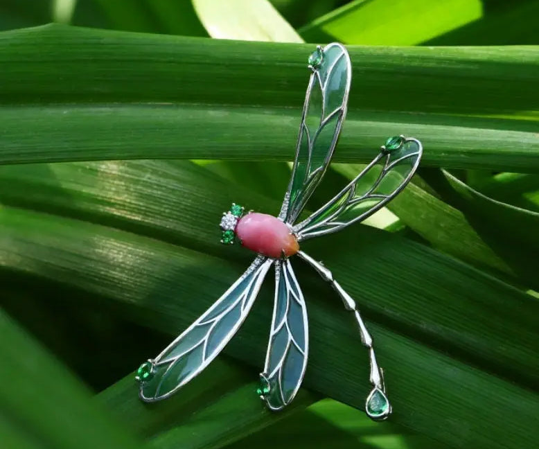 Dragonfly 2.26Ct Queen Conch Pearl Brooch (Customize), 18K White Gold Brooch, Conch Pearl, Insect Inspire Jewelry, Pink Pearl Brooch Etsy