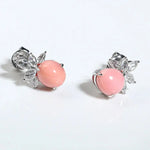 5.83Carat Queen Conch Pearl & White Diamond Earrings 18K White Gold Cluster Earrings, Pearls Strombus Gigas Etsy