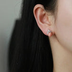 5.83Carat Queen Conch Pearl & White Diamond Earrings 18K White Gold Cluster Earrings, Pearls Strombus Gigas Etsy
