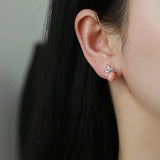 5.83Carat Queen Conch Pearl & White Diamond Earrings 18K White Gold Cluster Earrings, Pearls Strombus Gigas Etsy