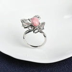 3.37Ct Queen Conch Pearl Necklace, 18k Solid White Gold Two Way Jewelry, Engagement Necklace, Sakura Flower Ring Necklace - LaCorserArtJewelry