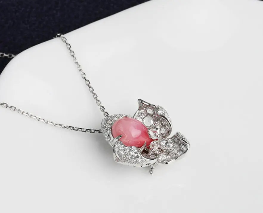 18K Gold Floral Necklace  Queen Conch Pearl Ring with Diamonds - Engagement Jewelry Etsy