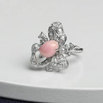 Bowknot 3.32Ct Queen Conch Pearl 18K Gold Ring & White Diamond, 18k Solid White Gold Statement Ring, Two Way Jewelry Etsy