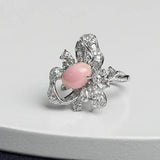 Bowknot 3.32Ct Queen Conch Pearl 18K Gold Ring & White Diamond, 18k Solid White Gold Statement Ring, Two Way Jewelry Etsy