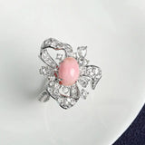 Bowknot 3.32Ct Queen Conch Pearl 18K Gold Ring & White Diamond, 18k Solid White Gold Statement Ring, Two Way Jewelry Etsy