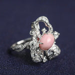 Bowknot 3.32Ct Queen Conch Pearl 18K Gold Necklace Ring & White Diamond, 18k Solid White Gold Two Way Jewelry, Engagement Freeform Necklace Etsy