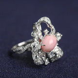 Bowknot 3.32Ct Queen Conch Pearl 18K Gold Ring & White Diamond, 18k Solid White Gold Statement Ring, Two Way Jewelry Etsy