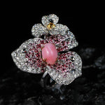 Queen Conch Pearl  Diamond Ring - 18K Gold Bougainvillea Flower Jewelry Etsy