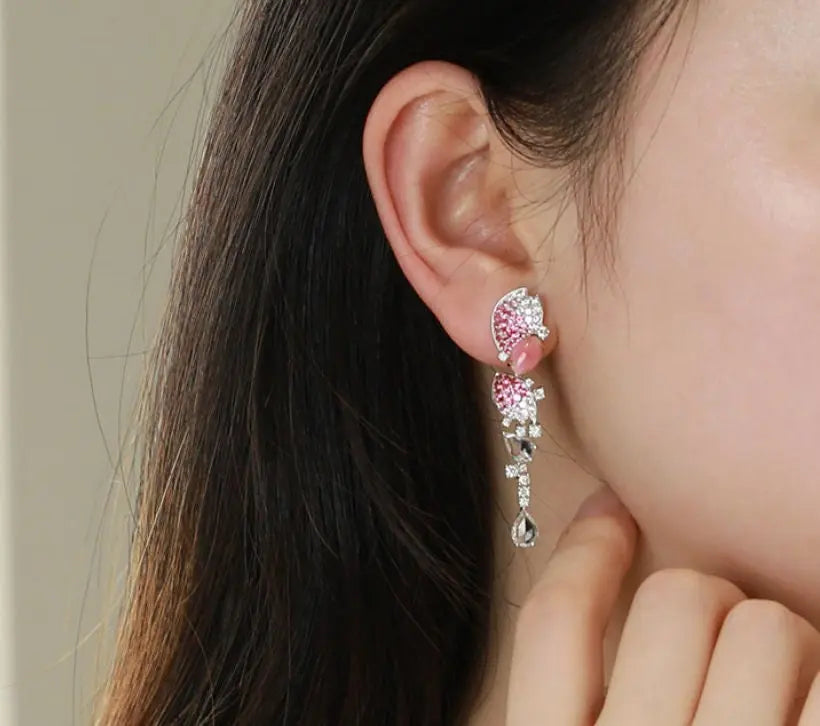 2.33Ct Queen Conch Pearl Earrings & Diamond 18K Flower Earrings 18K Solid White Gold Flower Earrings, Strombus Gigas, Flamed Pink Pearl Etsy