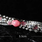 2.2Ct Queen Conch Pearl Bangle & Diamond, Spinel 18K Bangle, 18K Solid White Gold Bangle , Strombus Gigas, Flamed Pink Pearl Etsy