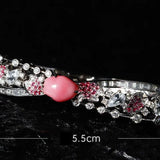 2.2Ct Queen Conch Pearl Bangle & Diamond, Spinel 18K Bangle, 18K Solid White Gold Bangle , Strombus Gigas, Flamed Pink Pearl Etsy