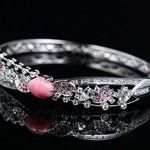 2.2Ct Queen Conch Pearl Bangle & Diamond, Spinel 18K Bangle, 18K Solid White Gold Bangle , Strombus Gigas, Flamed Pink Pearl Etsy