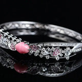 2.2Ct Queen Conch Pearl Bangle & Diamond, Spinel 18K Bangle, 18K Solid White Gold Bangle , Strombus Gigas, Flamed Pink Pearl Etsy