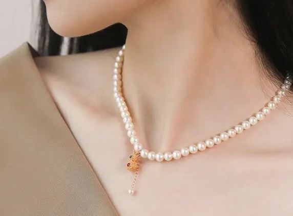 AAA Luster Pearl Gourd Choker - 18K Gold Pearl Strand Etsy