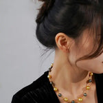 AAAA+ 12mm Tahitian Peacock Green Pearls Beaded Necklace, 14K Yellow Gold Etsy