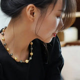 AAAA+ 12mm Tahitian Peacock Green Pearls Beaded Necklace, 14K Yellow Gold Etsy