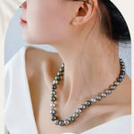 8mm-12mm Natural Mixed Color Tahitian Pearl Beaded Necklace, Multi High Luster Pearls Necklace, Gift for Mom, Black Silver Seawater Pearls Etsy