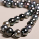 8mm-12mm Natural Mixed Color Tahitian Pearl Beaded Necklace, Multi High Luster Pearls Necklace, Gift for Mom, Black Silver Seawater Pearls Etsy