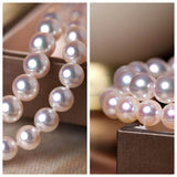 Superier Natural Akoya Pearl Beaded Bracelets, 18K White Gold Bracelets, Seawater Pearl Bracelets, Christmas Gift Idea Etsy